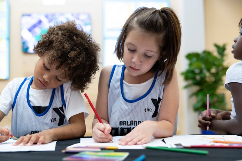 Kids Coloring at Desk