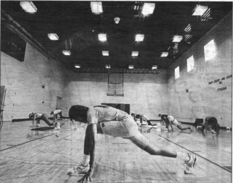 Terry Diedrich Leads Stretching before an Aerobics Class at the Winter Park YMCA 1990