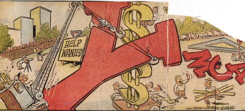 Vintage Crane with Y Cartoon