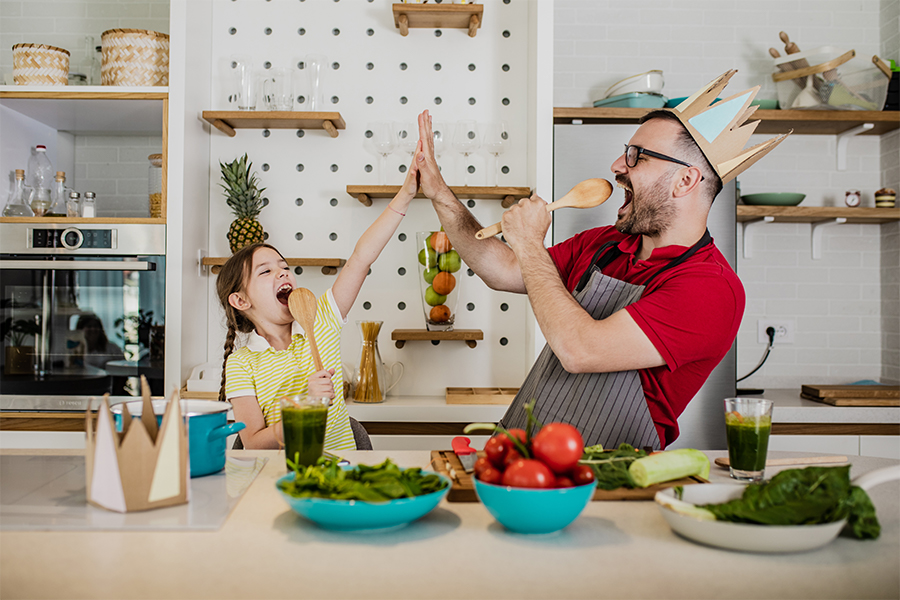 Father and Daughter in the Kitchen