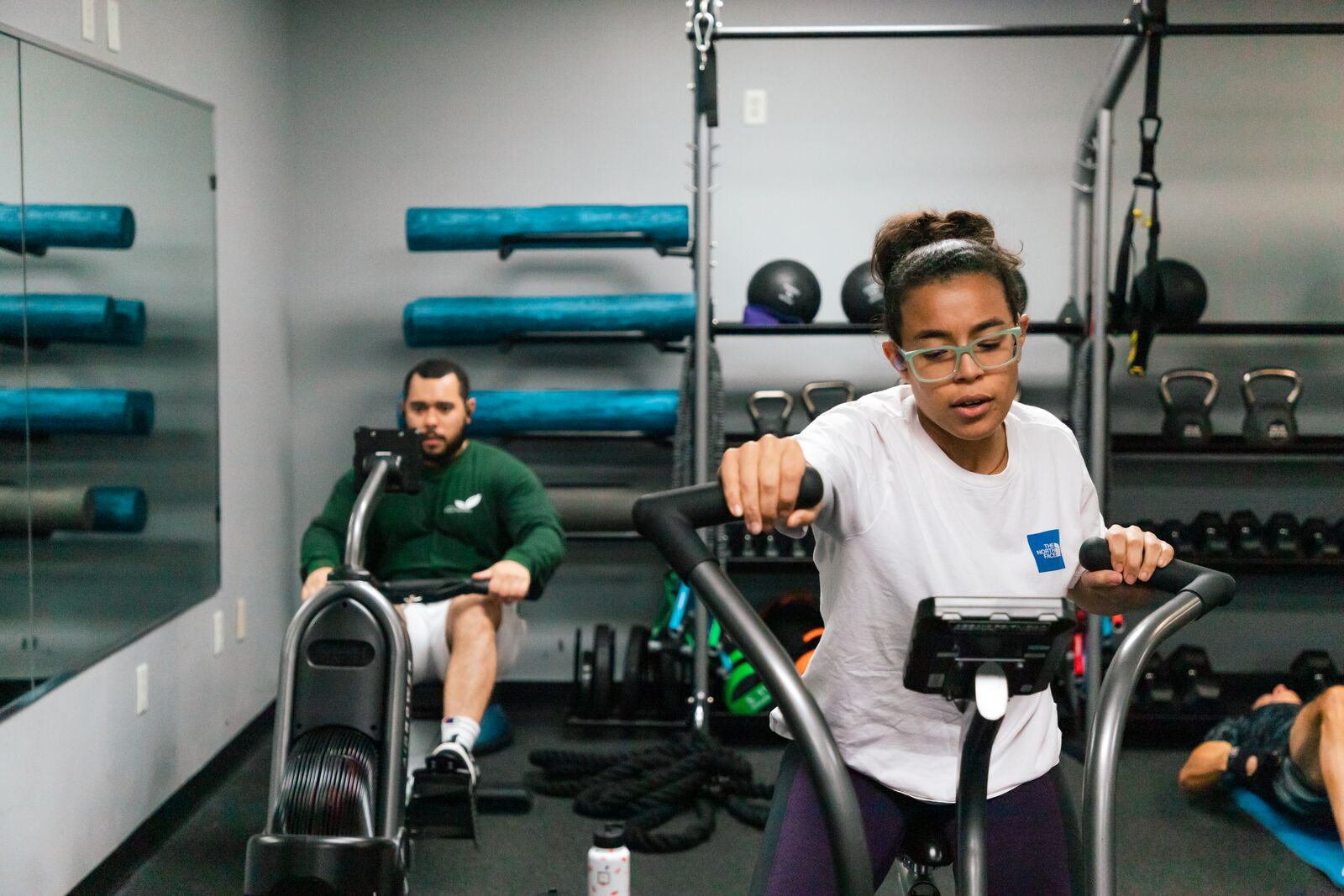 Helen working out on a elliptical at the YMCA of Central Florida