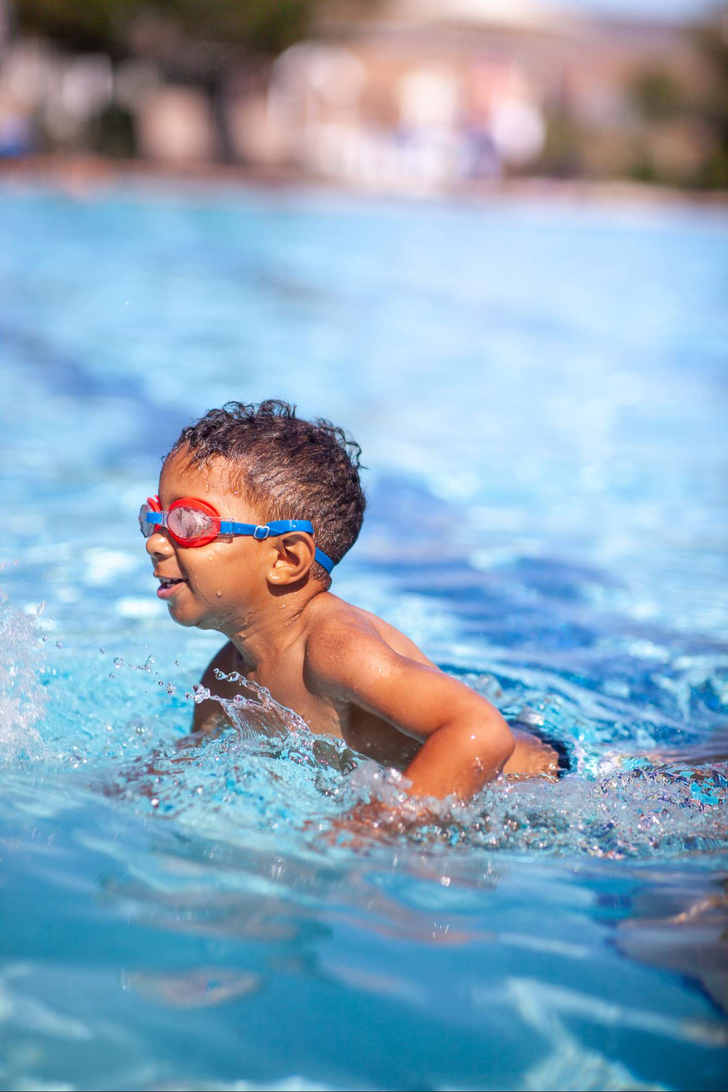 Boy swimming in water